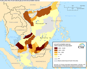 Oil reserves in contested South China Sea waters