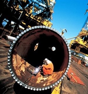 Saipem employee working on the Uaru oilfield offshore Guyana