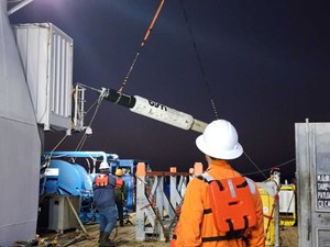 “Pictured prior to deployment in the Gulf of Mexico is the largest bismuth plug, which was produced by BiSN to provide a permanent, gas-tight seal for a well that was experiencing gas migration.”