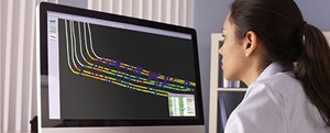 Fig. 00. An engineer maps the trajectory of multiple laterals, using drilling data to help optimize completion strategy.