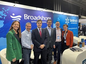 The BlueFloat Energy / Renantis Partnership and Acteon Geo-services at the Scottish Renewables’ Offshore Wind Conference 2023 in Glasgow. From left: Susie Lind, Managing Director - UK, BlueFloat / Renantis Partnership; Richard Britton, Global Head of Offshore, Renantis; Rafal Libera, Director of Business Development – Europe, Acteon Geo-services; Carlos Martin Rivals, CEO, BlueFloat Energy; David Robertson, Project Director, Bellrock OWF; and Amy Parry, Head of Project Delivery, Broadshore OWF.