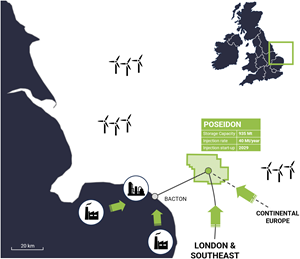 Map of the Poseidon CCS project